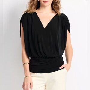 41 HAWTHORN SS Surplice Perfect Tuck Moss Crepe Knit - XL